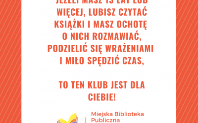 Zaproszenie do Dyskusyjnego Klubu Książki dla młodzieży.